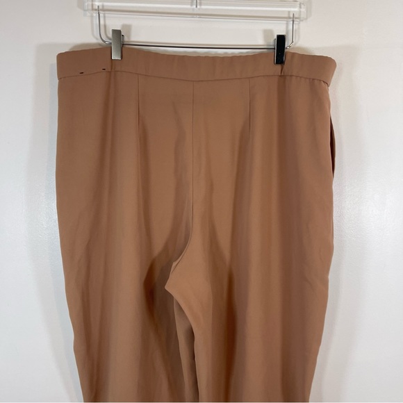 NEW Express XL Camel Khaki High Rise Pull On Ankle Pleated Flowy Dress Pants - Picture 11 of 13